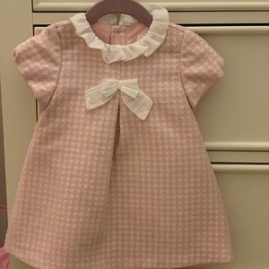 Mayoral dress, pink houndstooth, 12m